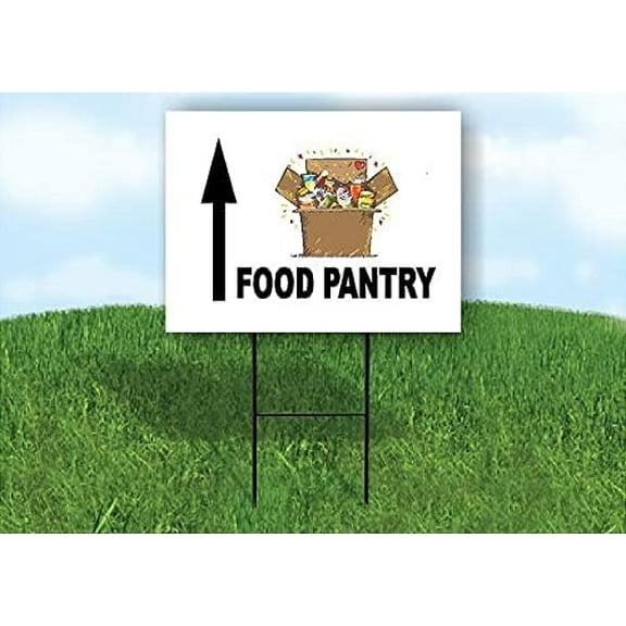 Work House Signs Single Sided Sign Food Pantry Straight Arrow Yard Sign Road Sign with Stand