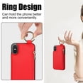 thumbnail image 2 of ELEHOLD Case for iPhone XS Max, Magnetic Closure Kickstand Zipper Wallet Case with 3 Card Slots & Ring Holder,Shockproof RFID Blocking Phone Case,Red, 2 of 8