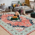 thumbnail image 6 of Homore Traditional Pattern Mystic Medallion Area Rug, 9' x 11', Red Blue, 6 of 7