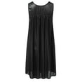 thumbnail image 6 of Wedfrse Womens Pajama Sets,Nightgowns for Women,Women Casual Solid Dress Sleeveless Round Neck Lace Splice Dress Pullover Loose Dress,Silk Pajamas,Pj Sets,Satin Pajama Set,Black,One Size, 6 of 6