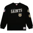 thumbnail image 2 of Men's Mitchell & Ness  Black New Orleans Saints Training Camp Vintage Logos Long Sleeve T-Shirt, 2 of 5