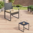 thumbnail image 3 of Outdoor 3-Piece Wicker Patio Furniture Set, Weather Resistant Rattan Bistro Chairs with Tempered Glass Coffee Table & Soft Seat Cushions, Beige, 3 of 7