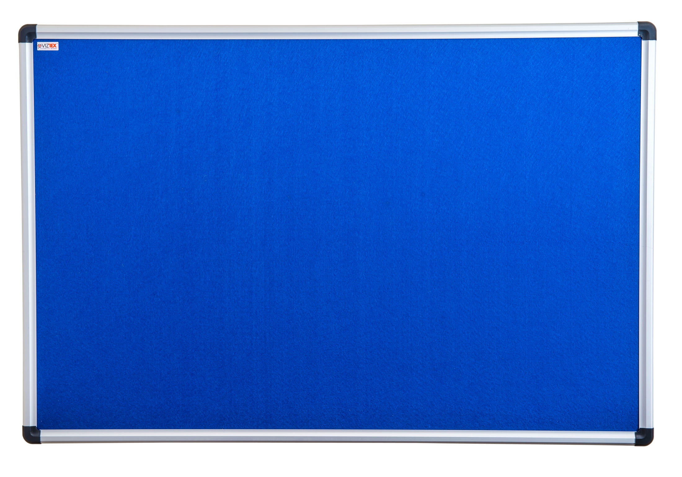 FloortexUSA 24 x 18 in. Viztex Fabric Bulletin Board, Blue & Aluminum