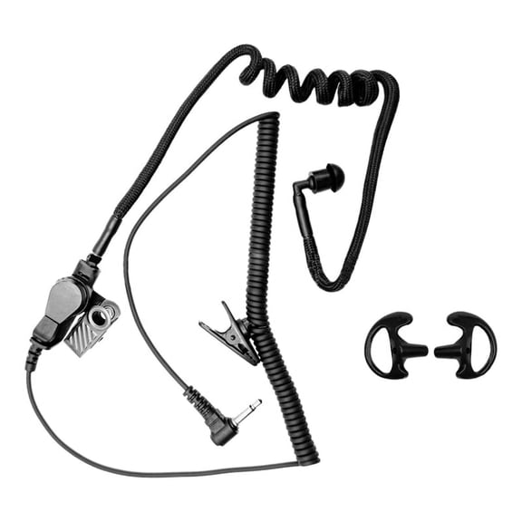 3.5MM Monaural Earphone Spring Air Tube Replacement Walkie Talkie Earplug Replacement for Radio Earpiece Headset B