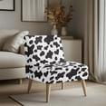 thumbnail image 2 of ZIATUBLES Armless Accent Chair Slipcover Stretch Armless Chair Cover Spandex Slipper Chair Covers without Arms Stretch Removable Modern Furniture Protector for Living Room, Black White Cow Print, 2 of 7