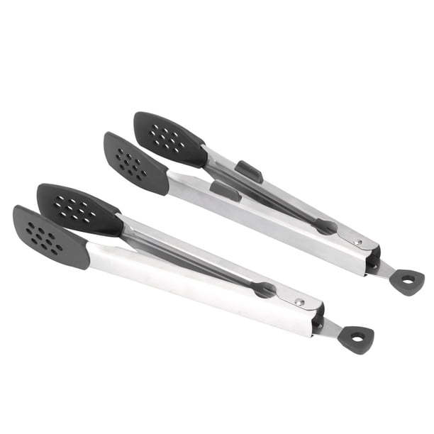 Suministros de cocina, 2 pinzas para alimentos, pinzas para cocinar de acero inoxidable, pinzas para alimentos, rendimiento sólido