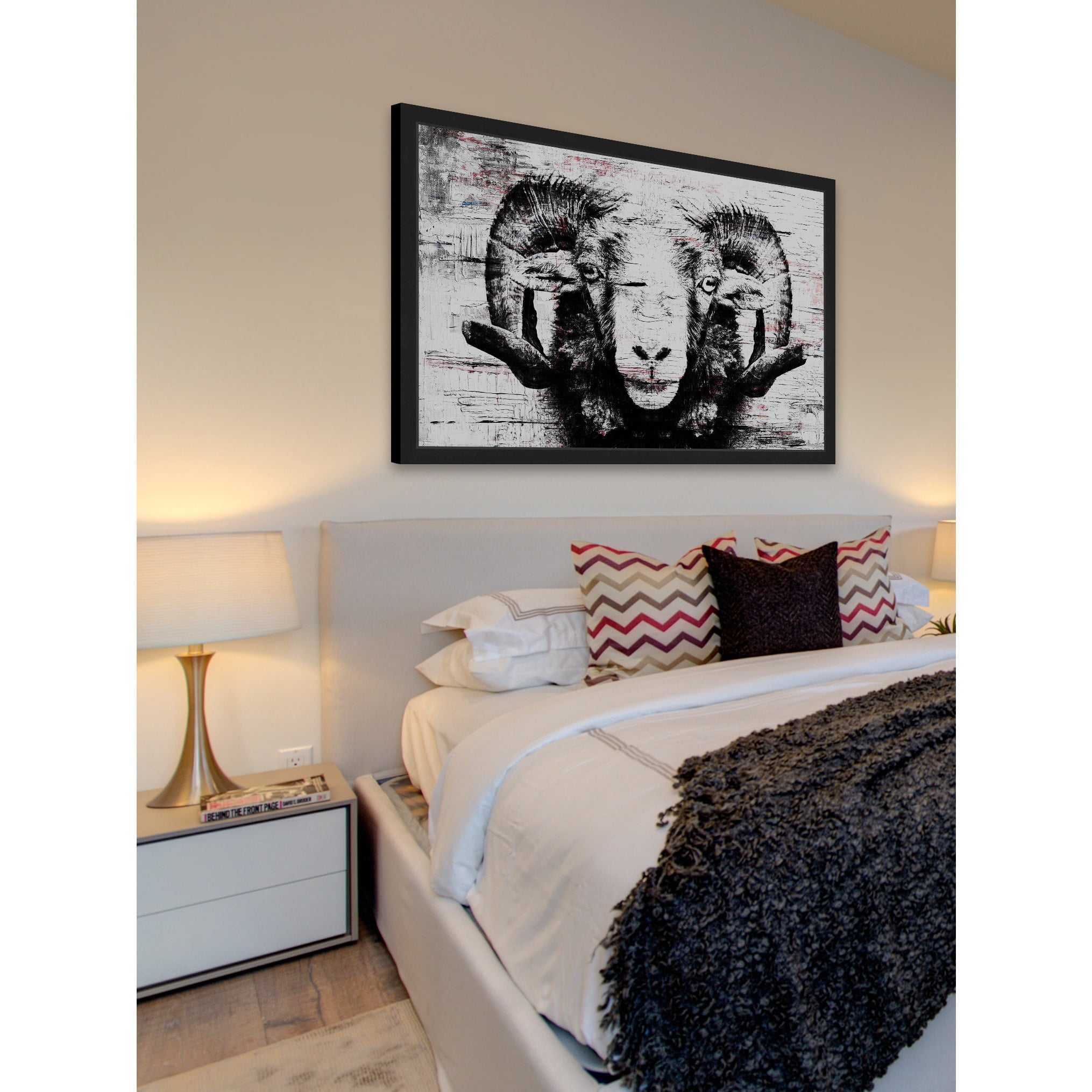 "Staring Ram Eyes" Framed Painting Print