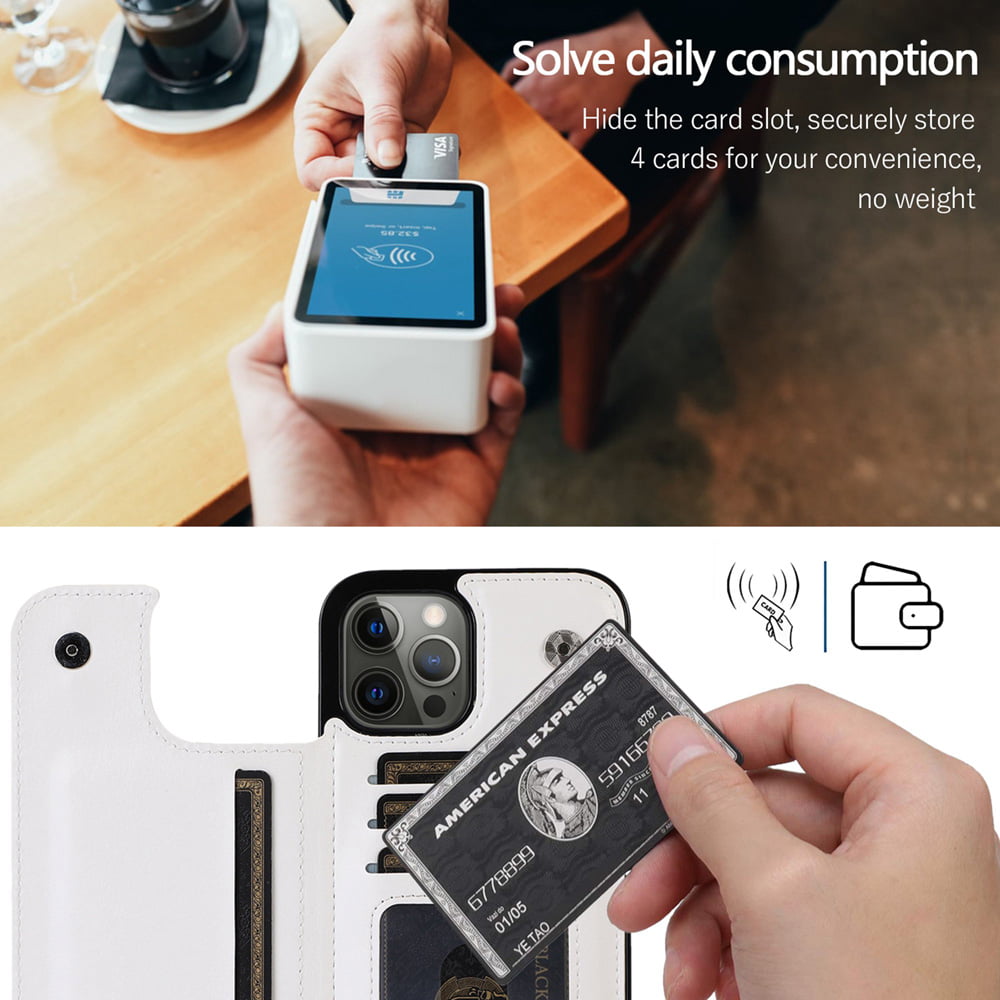 Unbrand Compatible with iPhone 13 Wallet Case with Card Holder, PU Leather Kickstand Card Slots Case, Double Magnetic Clasp Durable Shockproof Cove