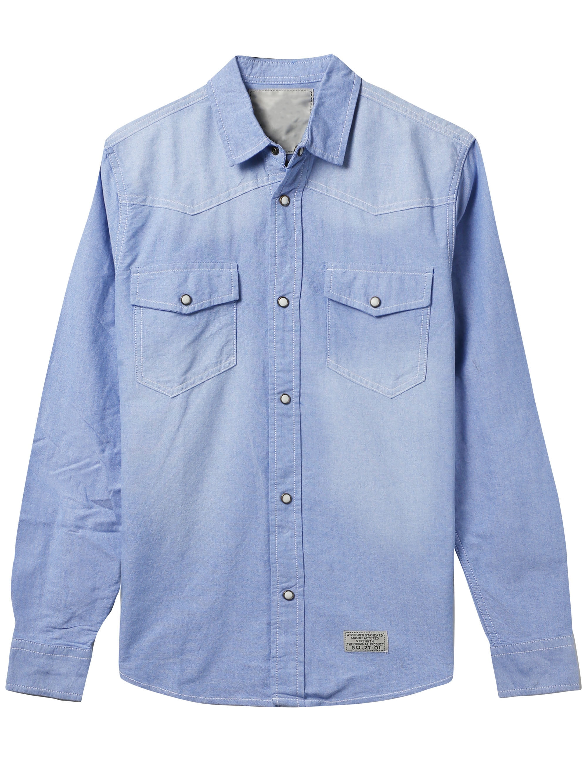 Ma Croix Mens Long Sleeve Denim Shirt Slim Fit with Pocket - Walmart.com