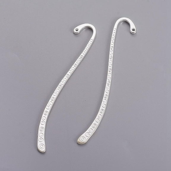 10Pcs Tibetan Style Alloy Bookmarks Metal Reading Page Markers Hairpin Hook Vintage Carved Bookmarks with Loop