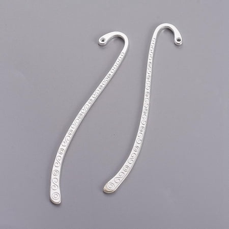 10Pcs Tibetan Style Alloy Bookmarks Metal Reading Page Markers Hairpin Hook Vintage Carved Bookmarks with Loop