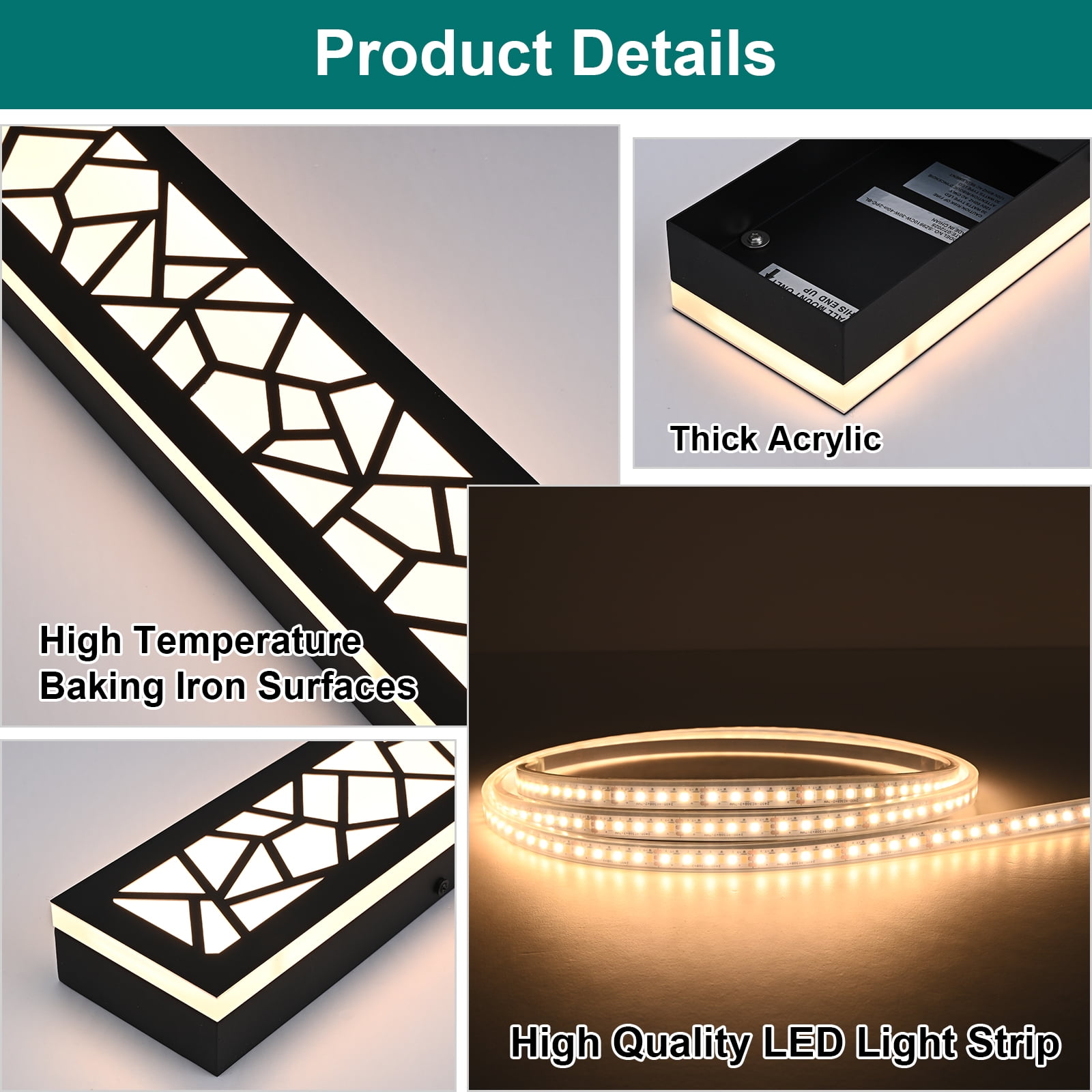 Melucee Modern Outdoor Wall Sconce LED Long Wall Sconces Black Front Porch Light Waterproof Led Wall Light