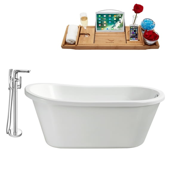 Tub, Faucet and Tray Set Streamline 59" Freestanding NH720-120