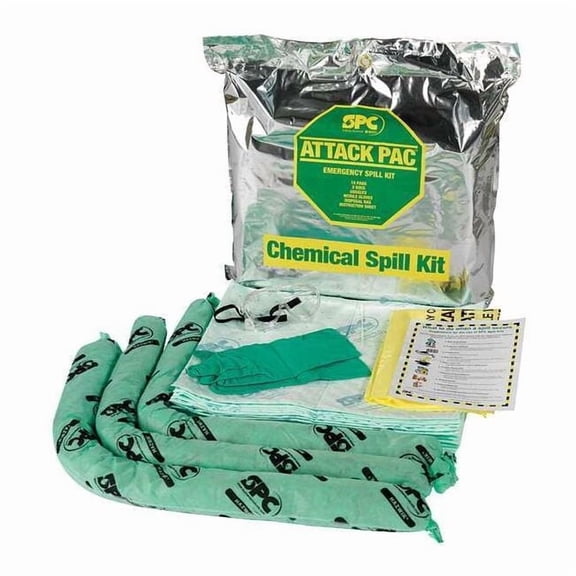 Brady Spill Kit, 7 gal Volume Absorbed per Kit, Bag, Silver SKH-ATKGRNG