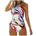 thumbnail image 1 of MKLEKYY Trajes De Baño mujer Natacion Women'S Fashionable Summer Print Sexy Lace Up Detachable Chest Pad Split Swimsuit (3), 1 of 5