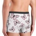 thumbnail image 5 of Balery Pink Butterflies (2) Men's Boxer Briefs, Soft and Breathable Cotton Underwear with nylon Waistband-Small, 5 of 9