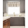 thumbnail image 5 of Kitchen Cafe Valance Curtain for Small Windows,Minimalist Modern Geometric Lines Rod Pocket Short Valances White Stripe on Khaki Back Window Treatment Panel for Living Room/Bedroom/Bathroom,42x18in, 5 of 9