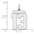 thumbnail image 7 of Auriga 925 Sterling Silver Rhodium-plated Polished Number 13 Charm for Women (L-21mm, W-16mm), 7 of 7