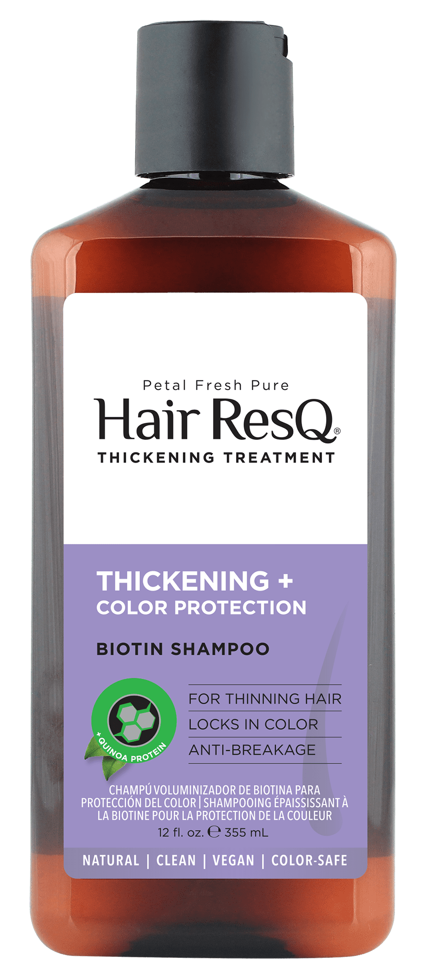 Petal Fresh Pure Hair ResQ Thickening Treatment Color Protection Biotin Shampoo, 12 fl oz (355
