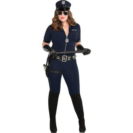 Stop Traffic Sexy Cop Halloween Costume for Women, Plus Size, with