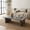 Gray, variant on Travertine Look Coffee Table with Split Top - Modern Beige Stone Rectangular Cocktail Table