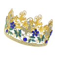 thumbnail image 1 of Tiara Impreso con Mariposa con Diamante Artificial Decoración de de Halloween Disfraz de Cumpleaños Azul profundo, 1 of 9