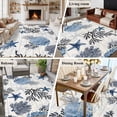thumbnail image 5 of Navy Blue Sea Turtle Coastal Area Rugs 5'x8', Small Throw Rugs for Classroom Bedroom, Beach Black Coral Nautical Vintage Indoor Outdoor Rug Non-Slip Low Pile Carpet Runner Reversible Floor Mats, 5 of 8