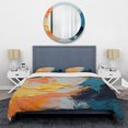 thumbnail image 3 of Designart "Paint Abstract Expression in Blue and Orange V" Abstract Painting Bedding Covert Set - Abstract Blue Modern Bed Set With 2 Shams, 3 of 5