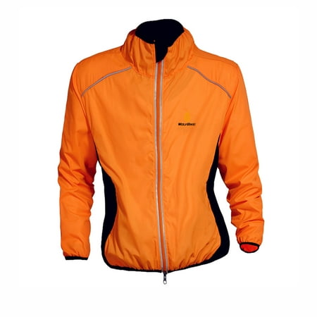 WOLFBIKE Cycling Jersey Men Riding Breathable Jacket Cycle Clothing Bike Long Sleeve Wind Coat Orange