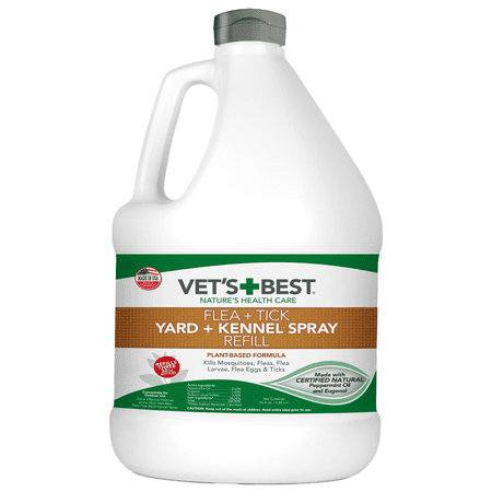 Vet's Best Flea and Tick Yard and Kennel Spray | Yard Treatment Spray Kills Mosquitoes, Fleas, and Ticks with Certified Natural Oils | Plant Safe | 96 Ounces