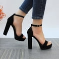 thumbnail image 2 of COM STAR Women’s Platform Block Heel Sandals Ankle Strap Open Toe High Heel Sandals Fashion Chunky Heel Dress Sandals for Party, Wedding, Evening and Summer Wear, 2 of 8
