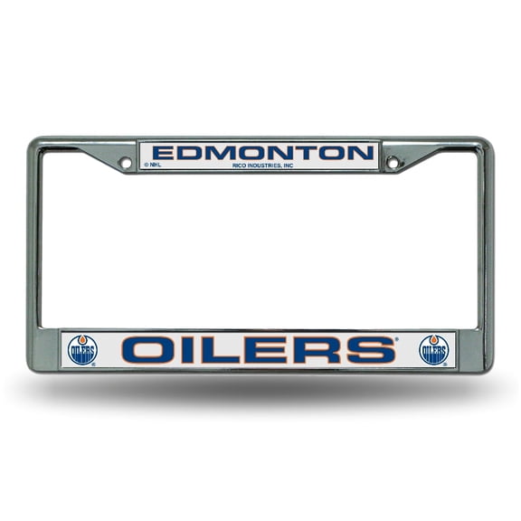 Edmonton Hockey Oilers Chrome Metal License Plate Frame