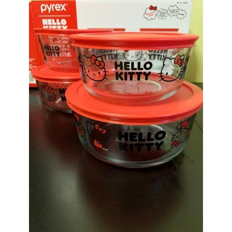 Pyrex 8-Piece Decorated Hello Kitty Glass Food Storage Set, 1459394
