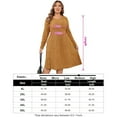 thumbnail image 5 of Yesfashion Women's Plus Size V Neck Cable Knit Sweater Dress Long Sleeve Oversized Casual Pullover Midi Dress, 5 of 5