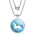thumbnail image 1 of Unicorn The Important Thing is That I Believe in Myself 1" Pendant with Sterling Silver Plated Chain, 1 of 3