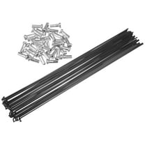 Unique Bargains 36 Pcs Bicycle Carbon Steel Spokes 14G Bike Spoke 293mm Length with Nipples for Most Bicycle Black