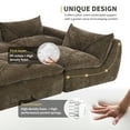 thumbnail image 4 of DTTRA 116" Boneless Sectional Couch, L Shaped Modern 4 Seater Modular Sofa with Ottoman, Deep Seat Chenille Cloud Couches for Living Room, Bedroom and Apartment, No Assembly Required, Brown, 4 of 8