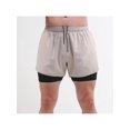 thumbnail image 2 of Mens 2 In 1 Running Shorts Quick Dry Athletic Shorts With Liner, Workout Shorts With Zip Pockets And Towel Loop Double-Layer Fitness Shorts To Prevent Exposure White S, 2 of 7