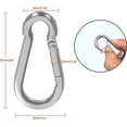 thumbnail image 2 of 50 PCS Spring Snap Carabiner, Small Carabiner Clip, M5 x 2 Inch Snap Hooks Heavy Duty Carabiner Clips Bulk Hook Keychain for Outdoor Camping, Hiking, Traveling, Backpack, Keychain, Dog Leash, 2 of 5
