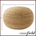 thumbnail image 3 of Casafield Hand-Braided Jute Pouf Ottoman, 18" W x 18" D x 10-1/2" H - Round, Natural Woven Boho Indoor Home Decor for Living Room, Bedroom, Apartment, 3 of 7