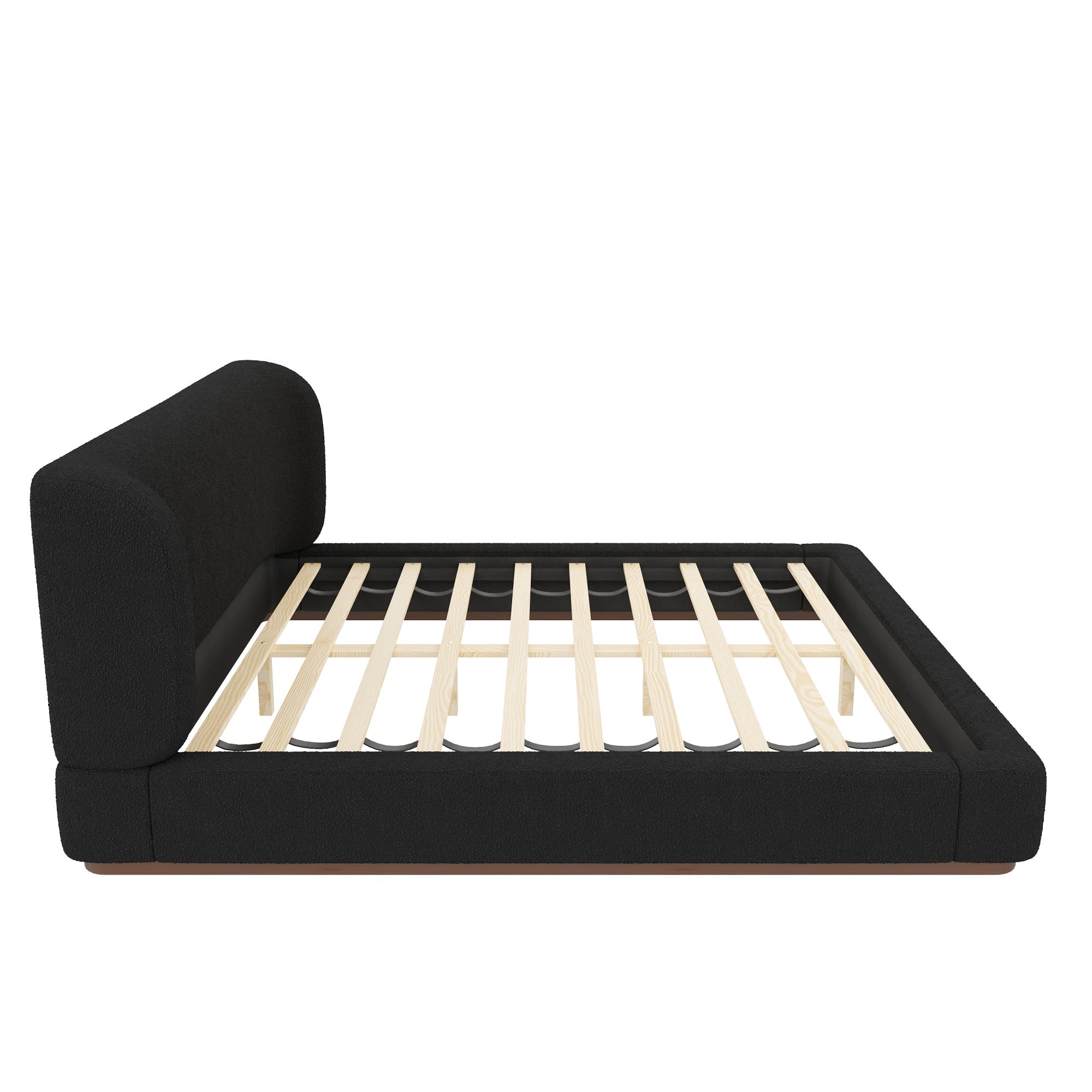 Euroco Upholstery Queen Size Platform Bed, Black