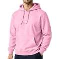 thumbnail image 3 of UDAUDU Hoodie for Men Casual Cotton Hooded Collar Drawstring Fall Winter Hoodies Pullover Sweatshirts Long Sleeve Shirts Pink XL, 3 of 9