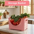 thumbnail image 3 of "Stackable Plastic Storage Container, Pink Stacking Bins", 3 of 7