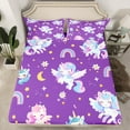 thumbnail image 2 of Homewish Kawaii Unicorn Twin Sheet Sets,Fairy Tale Theme Twin Fitted Sheet,Cute Cartoon Rainbow Flat Sheet For Kids,Ultra Soft Home Decor,3 Pieces, 2 of 7