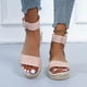 thumbnail image 5 of Sandalias de mujer con hebilla de Metal tejido de paja de suela gruesa de tacón inclinado de verano para mujer Wmkox8yii nm8609, 5 of 8