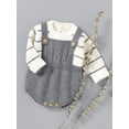 thumbnail image 5 of Bagilaanoe Newborn Baby Girl Boy Knit Sweater Rompers Long Sleeve Bodysuit 3M 6M 12M 18M Infant Patchwork One Piece Jumpsuit, 5 of 9