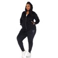 thumbnail image 3 of White Mark Women's Rhinestone 2 Piece Velour Tracksuit Set, 3 of 6