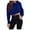 Blue, variant on Lilgiuy Women's Long Sleeves Crew Neck Loose Solid Color Tops Blouse Knitted Sweater,Blue,6(M) Winter Clothes for 2022