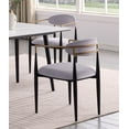thumbnail image 4 of Modern 5pc Dining Set White Sintered Stone Table and 4 Chairs Grey Fabric Uphlostered Luxury Dining Furniture, 4 of 7