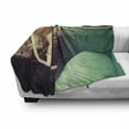 thumbnail image 3 of Coastal Soft Flannel Fleece Blanket, Interior of a Classic Car Parked Seaside and the Cloudy Sky Digital Print, Cozy Plush for Indoor and Outdoor Use, 50" x 70", Cream and Jade Green, by Ambesonne, 3 of 6